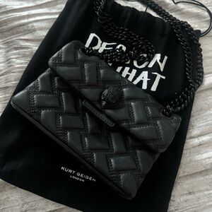 Kurt Geiger Black Quilted Crossbody Bag